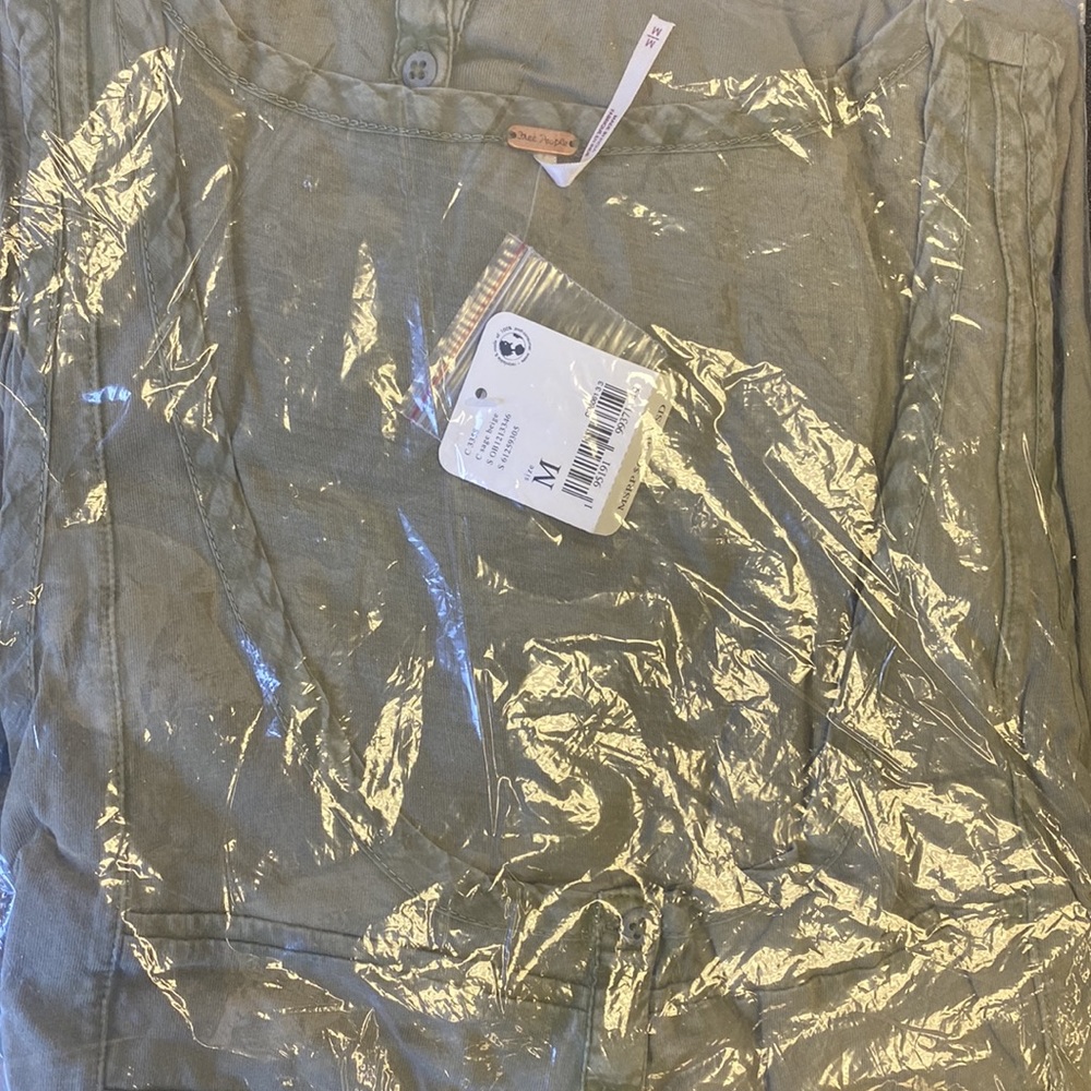 NWT FREE PEOPE Brooke Tunic Sage Beige - Picture 4 of 4